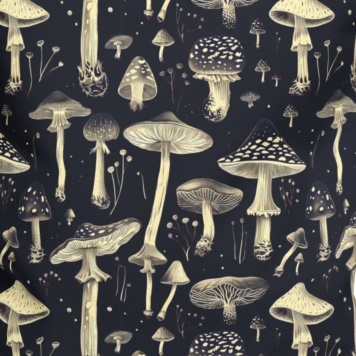 Black Mushroom Tote Bag