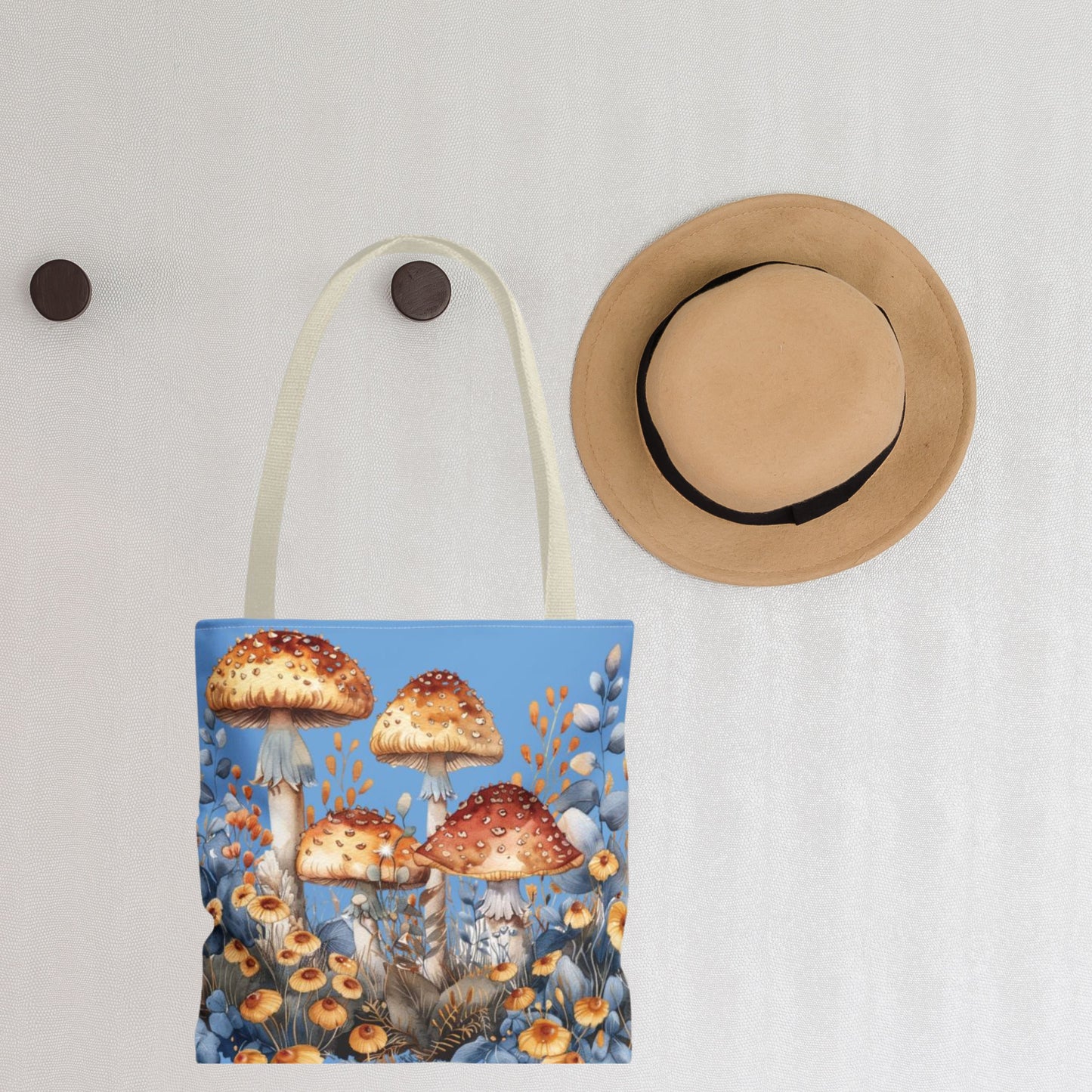 Blue Mushroom Tote Bag