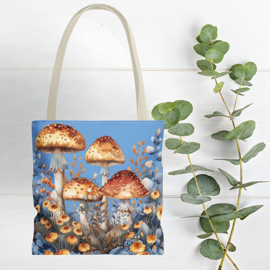 Blue Mushroom Tote Bag